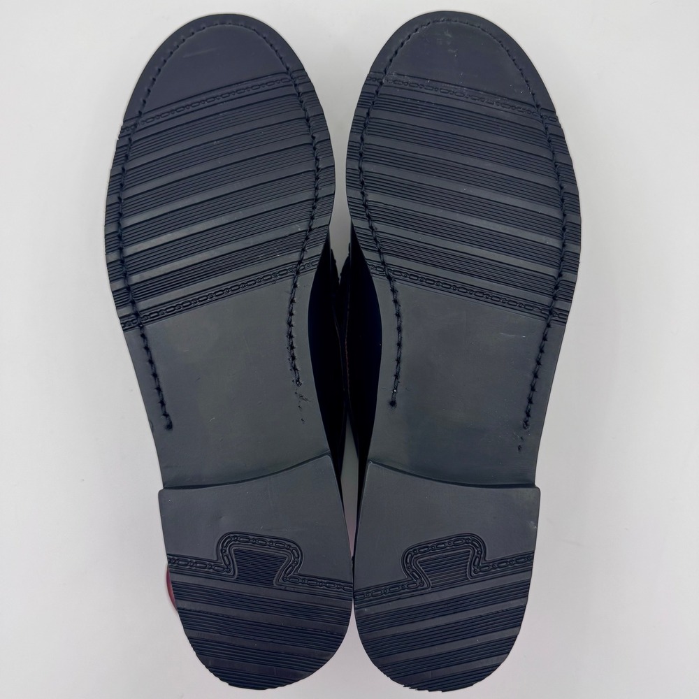 NWT Hamilton Men 12 Black Pig Leather Penny Loafers Handmade Moc Toe Dress Shoes - Picture 10 of 10